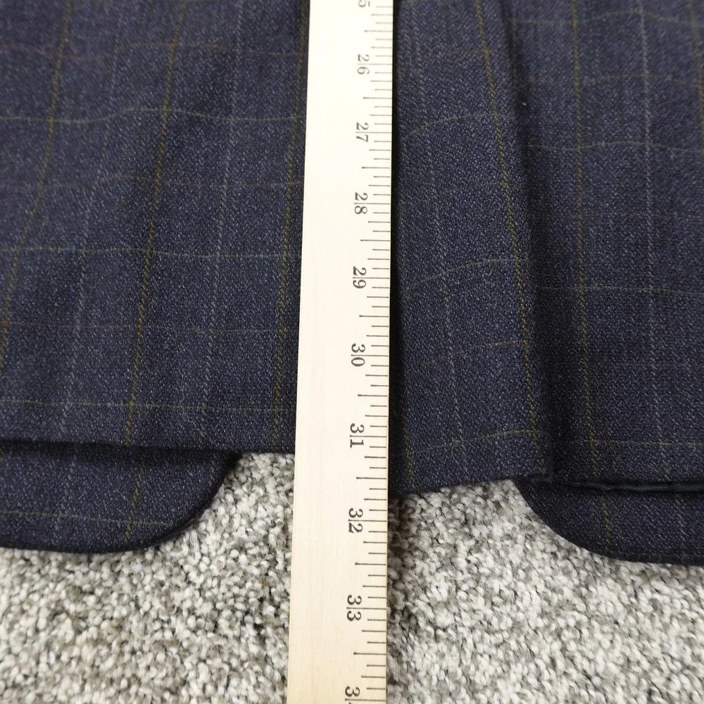 Burberry Blazer Mens 44R Blue Plaid Wool Cashmere Sport Coat Jacket Suit Top USA